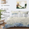 thumbnail image 3 of Queen 4 Piece Bedding Set Green Eucalyptus Leaves Blue Hydrangea Flower Soft Breathable Duvet Cover and Pillowcase,Retro Letter Duvet Cover Set Washable Bed Sheets for Bedroom Dormitory Guest Room, 3 of 9