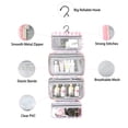 thumbnail image 3 of Blue Pink Foldable Hook Toiletry Storage Bag, Waterproof Multi Compartment Handheld Skincare And Makeup Bag, 3 of 8
