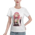 thumbnail image 1 of T-Shirt Basique à Manches Courtes pour Femmes Demon Slayer Lame Temple Ganlu Mili, 1 of 6