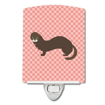Russian or European Mink Pink Check Ceramic Night Light