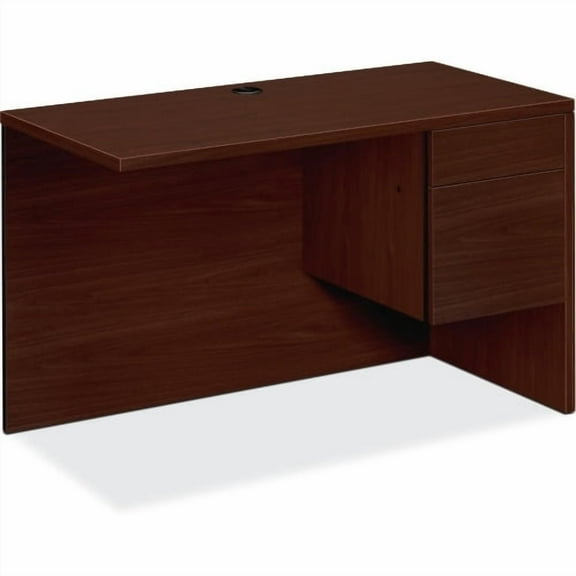 HON 10500 Series Right Return - 2-Drawer 48" x 24" x 29.5" - 2 x Box Drawer(s), File Drawer(s) - Single Pedestal on Right Side - Square Edge - Material: Wood - Finish: Laminate, Mahogany