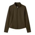 thumbnail image 4 of Ashyfjp Zip Up Jackets for Women Casual Solid Color Long Sleeve Mock Neck Lightweight Track Jacket, Size (S-XXL), 4 of 5