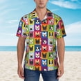 thumbnail image 4 of Balery Colorful Bulldog Print Men's Hawaiian Shirts Short Sleeve Beach Shirt Relaxed Fit Vacation Button Down Shirts-XX-Large, 4 of 9