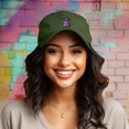 thumbnail image 3 of Dalix Purple Gummy Embroidered Cotton Dad Hat Baseball Cap Adjustable Womens in Olive, 3 of 5