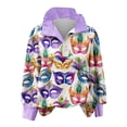 thumbnail image 2 of Purple Long Sleeve Shirts for Women Masquerade Costume Color Print Shirt Casual Blouse Colorful Shirt, 2 of 4