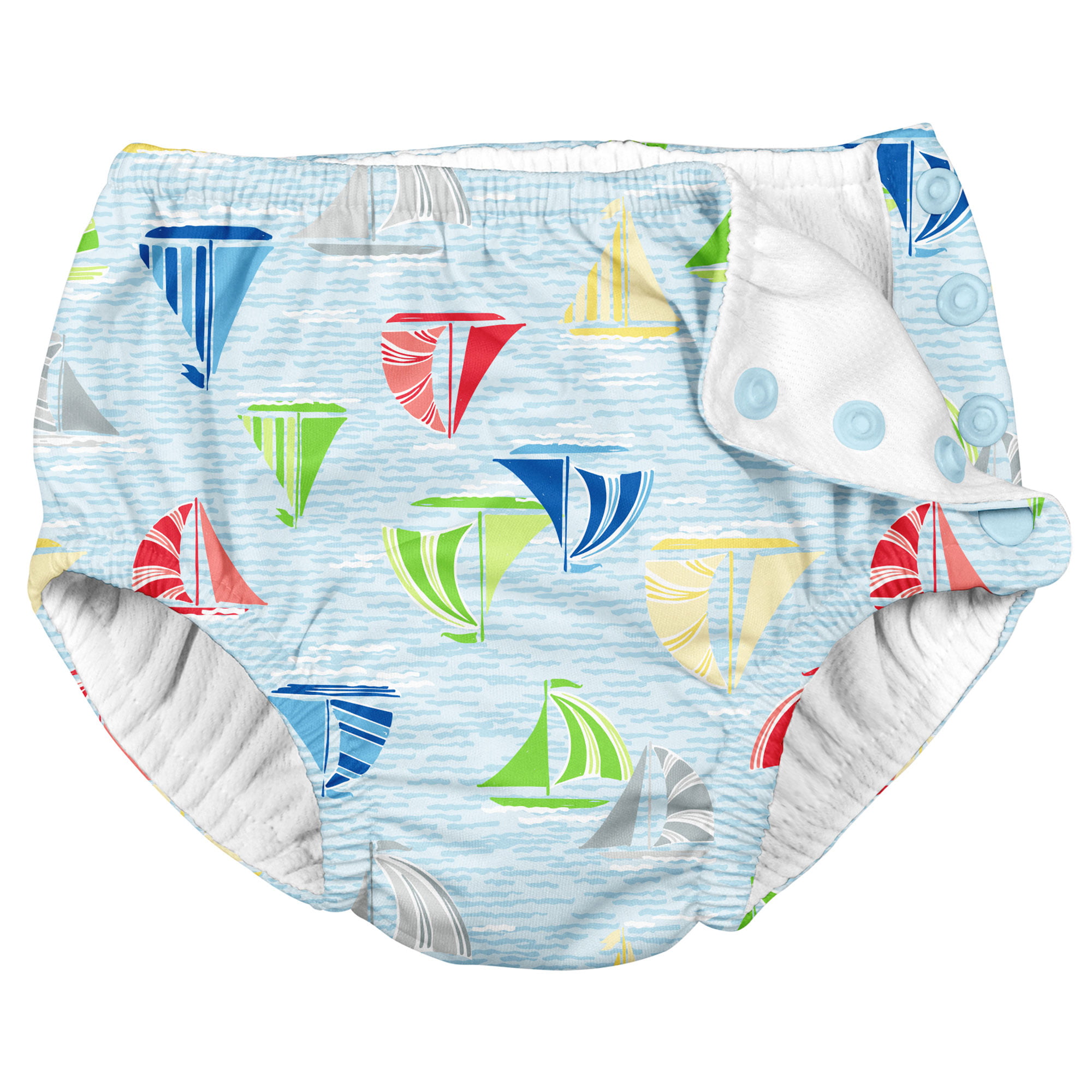 i play Unisex Reusable Absorbent Baby Swim Diapers - Swimming Suit Bottom |  No Other Diaper Necessary Blue Sailboats 3T - Walmart.com