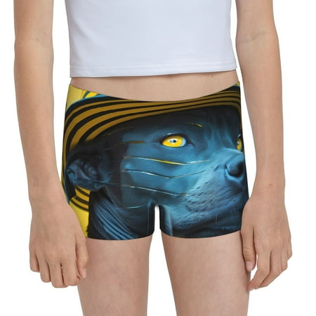 Pofeuu Stylish Yellow Dog Print Soft Cotton Girls Boyshort panties Toddler Underwear-Medium