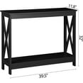 thumbnail image 3 of Console Table 39.5”, 2-Tier Narrow Sofa Side Table with Storage Shelf, Entrance Table for Hallway/Foyer/Living Room/Corridor/Office, Black, 3 of 8