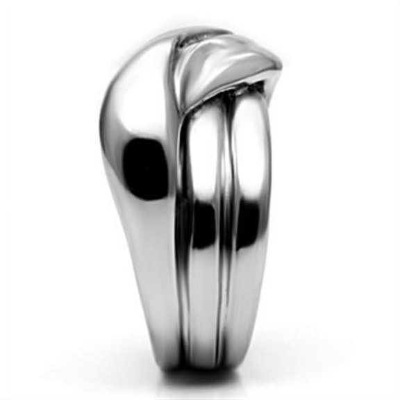 High polished (no plating) Stainless Steel Ring with No Stone for Women Minimalist Theme No Stone Stone Color Style TK615 Size 6