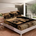 thumbnail image 2 of Black Bear Bed Sheets Vintage Brown Wood Board Sheets,Animal Paw Print Pine Trees Fitted Sheet Twin Woodland Wildlife Patchwork Bedding Set,Lodge Cabin Farmhouse Rustic Home Decor, 2 of 6