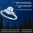 thumbnail image 2 of Gem Stone King 14K White Gold Sky Blue Topaz and White Lab Grown Diamond Engagement Ring for Women | 3.20 Cttw | Oval 10X8MM | Gemstone November Birthstone | Size 6, 2 of 6