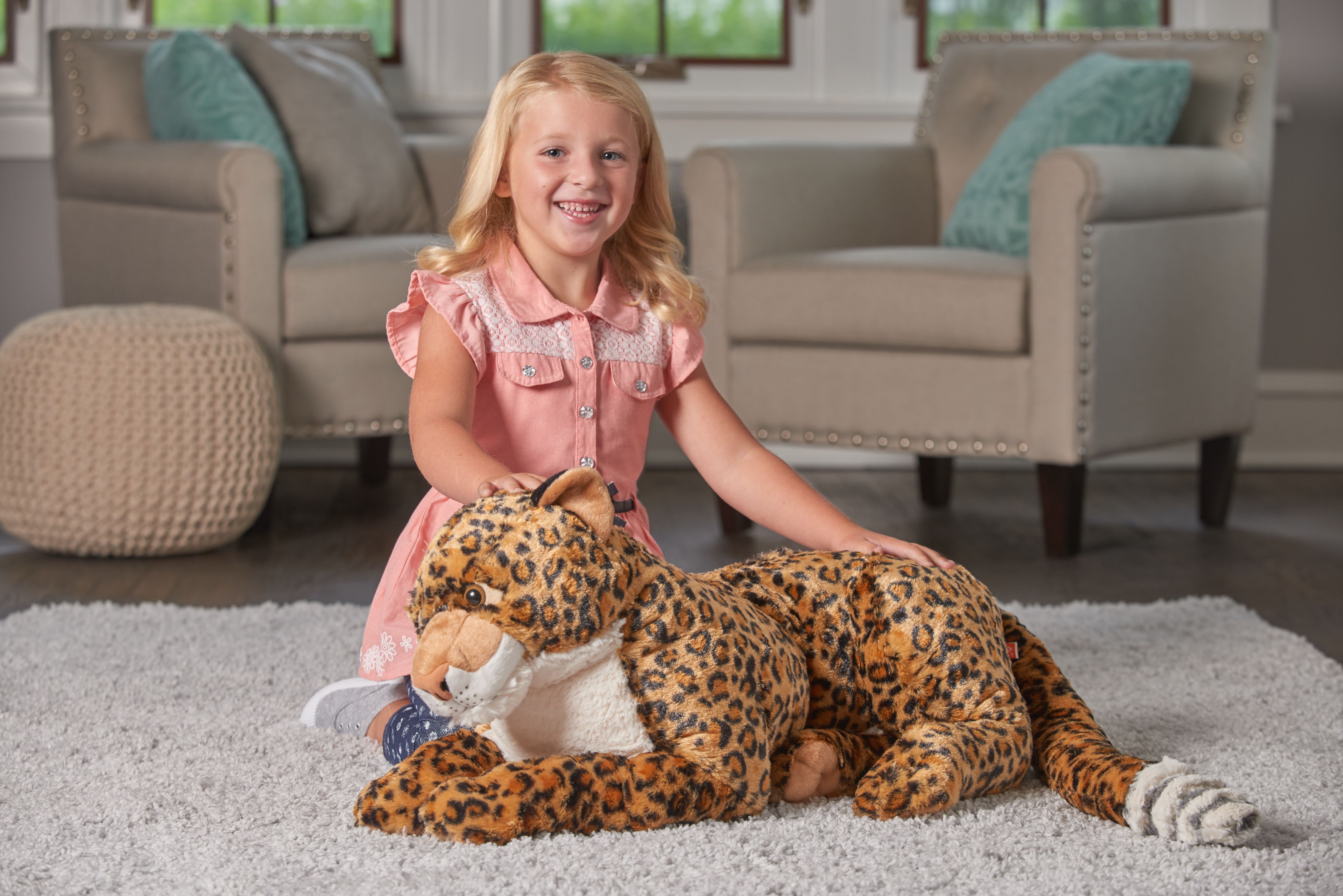 Wild Republic Jumbo African Leopard Plush, Giant Stuffed Animal, Plush Toy, Gifts for Kids, 30 Inches