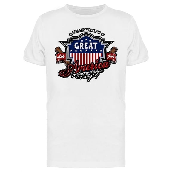 Great American Idependence. Text T-Shirt Men -Image by Shutterstock, Male 3X-Large