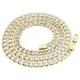 thumbnail image 4 of 10k Yellow Gold Diamond Cut Pave Flat Cuban Chain 6.5 mm Necklace 26 Inch, 4 of 5