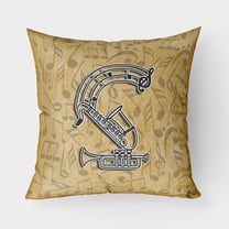 Carolines Treasures CJ2004-SPW1818 Letter S Musical Instrument Alphabet Canvas Fabric Decorative Pillow 18H x18W