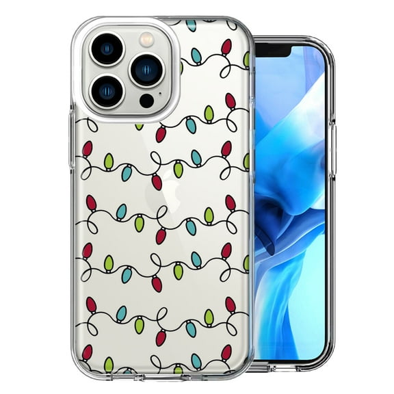 MUNDAZE For Apple iPhone 13 Pro Vintage Christmas lights Design Double Layer Phone Case Cover