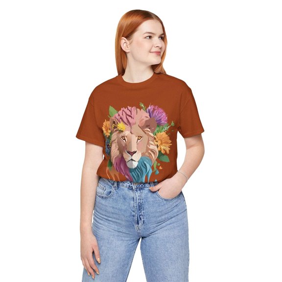 Lion Graphic Unisex 100 Cotton Vintage Animal Artwork Tee 2