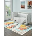 thumbnail image 4 of Unique Loom Whimsy Kids Collection Area Rug - Trucks (2' 2" x 2' 11" Rectangle Teal/Ivory) Perfect For Kids Bed Room/Nursery Room/Living Room/Class Room/Play Room, 4 of 5