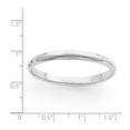 thumbnail image 2 of Platinum Solid Polished Half Round Lightweight 3mm Half-Round Featherweight Band Ring Size 12 Ring for Women and Men, 2 of 2