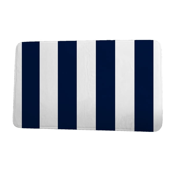 Nantucket Rugby Stripe Navy Stripe Print Bath Mat