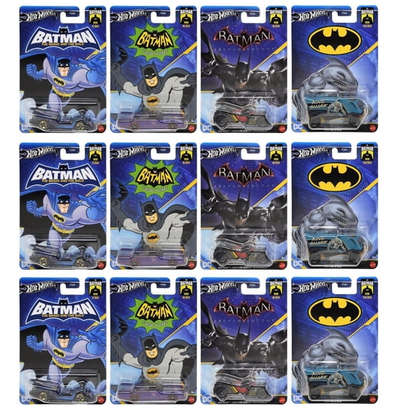 Pack of 12 Hot Wheels DC Comics 1:64 Scale Mystery Random Assortment