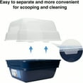 thumbnail image 6 of Cat Litter Box Large Foldable Jumbo Hooded Cat Litter Box with Transparent Lid Navy Blue, 6 of 10