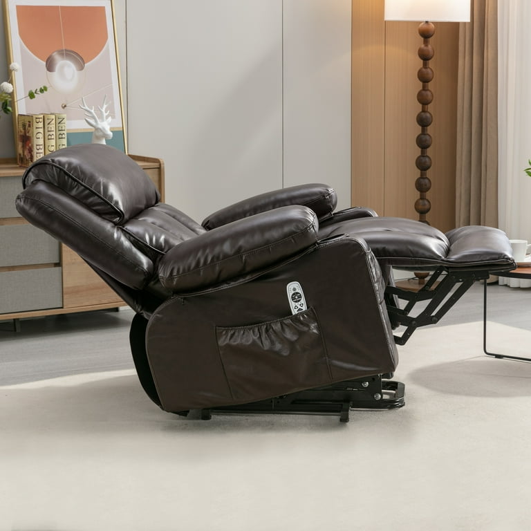 BTMWAY Lift Chairs for Elderly, Electric Power Lift Recliner with Heat  Therapy and Massage Function, Heavy Duty Recliner Sofa with Cup Holders,  USB Chaiging Port and Side Pocket for Living Room, Brown 