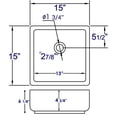 thumbnail image 2 of Pemberly Row 15" Square Ceramic Above Mount Bathroom Vessel Sink, 2 of 5