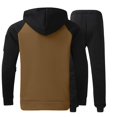 thumbnail image 3 of Men's Suits Product Casual Solid Two-Piece Set featuring Hooded Zip Jacket with Raglan Sleeves and Drawstring Zip Pants for Everyday Style, 3 of 7