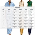 thumbnail image 3 of LEKWK Linen Sets for Women 2 Piece Short Sleeve Stand Collar Henley Tops and Loose Wide Leg Pants with Pockets Summer Casual Fashion Vacation Workwear, 3 of 7