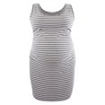 thumbnail image 2 of EIMELI Robe pour Femme Enceinte à Rayures Sans Manches à Col Rond Ajustée Midi Robe Débardeur Robe d'Été Décontractée Robe de Maternité, 2 of 4