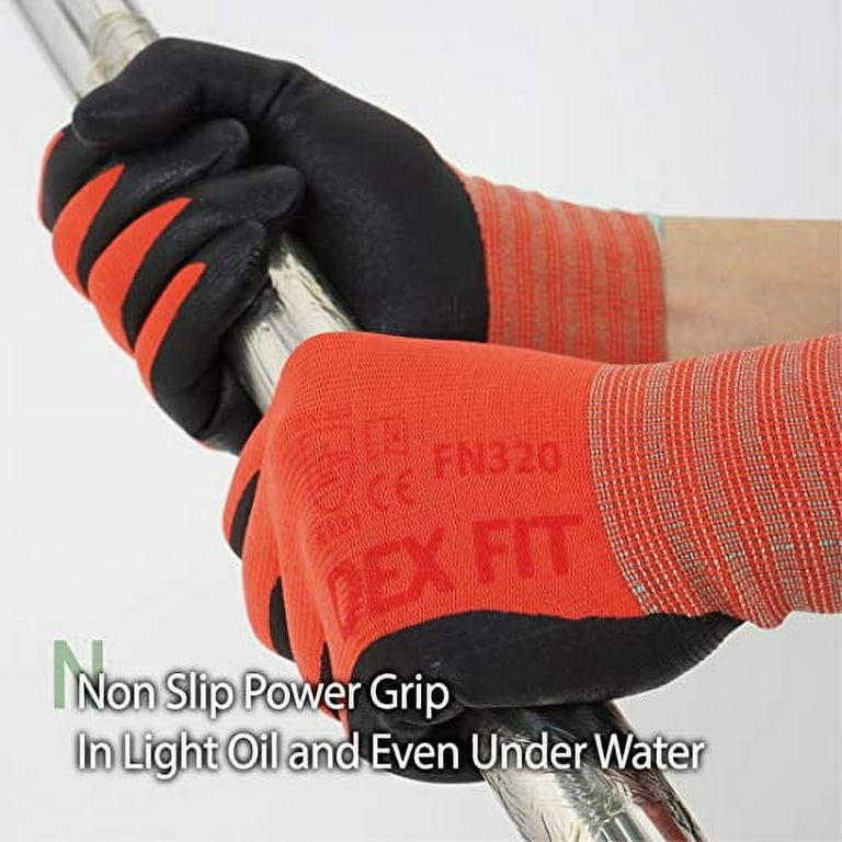 3-Pack Gloves Firm Grip Utility Working Gloves Size Large High Dex  Performance