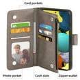 thumbnail image 6 of Compatible with Samsung Galaxy A51 5G/A 51 5G UW Verizon Wallet Phone Case and Tempered Glass Screen Protector Flower Faux Leather Flip Credit Card Holder Stand Zipper Cell Cover for 51A Women Grey, 6 of 9
