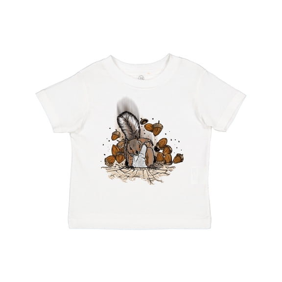 Inktastic Squirrel Superhero Landing with Acorns Boys or Girls Toddler T-Shirt