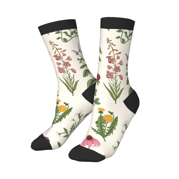 Kids Boys Girls Socks Fun Novelty Toddler Socks Funny Crew Children Teenage Soccer Socks Wild Herbs Plant Fruit Flower Country