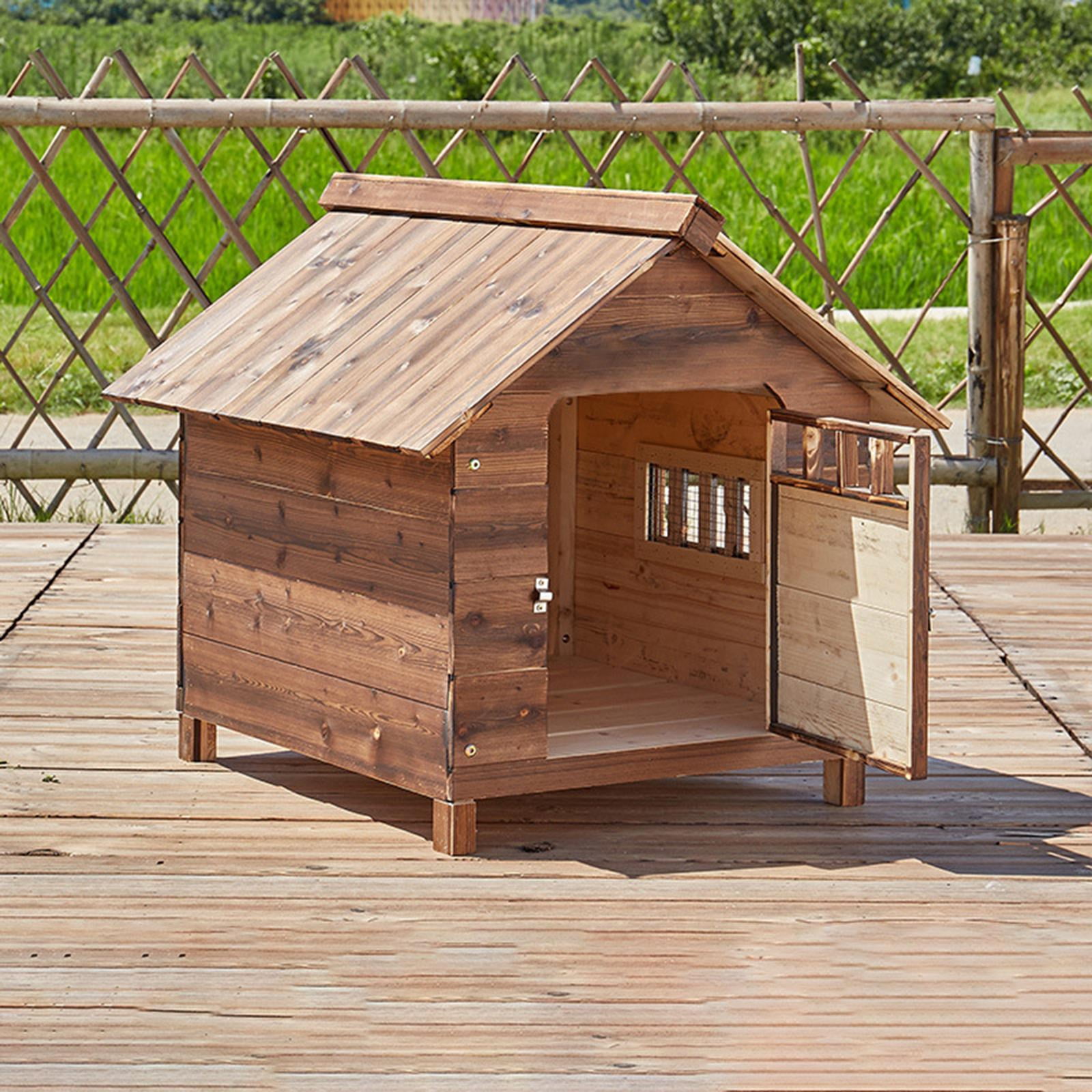 Stgfyxgs Dog Kennel House Pet House Minimalism Rainproof Breathable Washable Universal Easy Assembly Wood Dog Nest Pet Room for Winter S