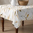 thumbnail image 4 of Yellow Brown Leaf Table Cloth Waterproof Tablecloths, Modern Botanical Foliage Plant Country Tablecloth Dining Table Cover for Kitchen Party Tabletop Outdoor, Square Tablecloth 60x60 Inch, 4 of 9
