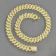 thumbnail image 6 of EOEMY Men'S Necklace 15mm Exaggerated Diamond Geometric Hip Hop Chain Necklace-Gold-18Inch（45Cm）, 6 of 9