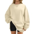 thumbnail image 3 of Trendy Queen Sweatshirt Fashion Solid T-shirt Long Sleeves Blouse Round Neck Casual Tops Pullover Sweat Casual Fall Fashion Tops Loose Fit Lightweight Girls Outfits Clothes, 3 of 7