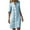 Blue, variant on Drses Women's Midi Shirt Dress Cotton Linen Skirt Beach Cover-up Half Sleeve V-Neck Button Business Casual Dresses