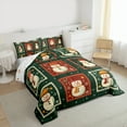 thumbnail image 3 of Manfei Retro Xmas Snowman Bedding Comforter Set,Merry Christmas Twin Comforter Sets,Green Red White Bedding Set For Girls Boys,Luxury Bedroom Decor Reversible,2pcs, 3 of 8