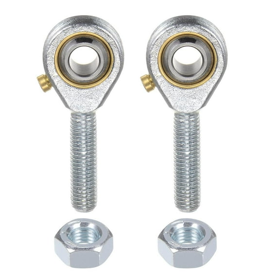 DEEG 2 pcs POSB4 Spherical Rod End Bearings 1/4" Bore Pre-Lubricated Joint Bearings Set, Self-Lubricating Rod End 1/4-28 Male Thread Connector Bearing with Jam Nut…