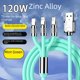 thumbnail image 3 of Cable de datos tres en uno para máquina de aleación de zinc de 120 W, para pasajeros, uno, arrastre tres, para Apple, Huawei, carga rápida, 3 of 5