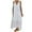 White, variant on IROINNID Women's Sleeveless Sundress Full-Length Plus Size Beach Loose Lace Patchwork Long Dress Maxi Dress Solid Color V-Neck Dress