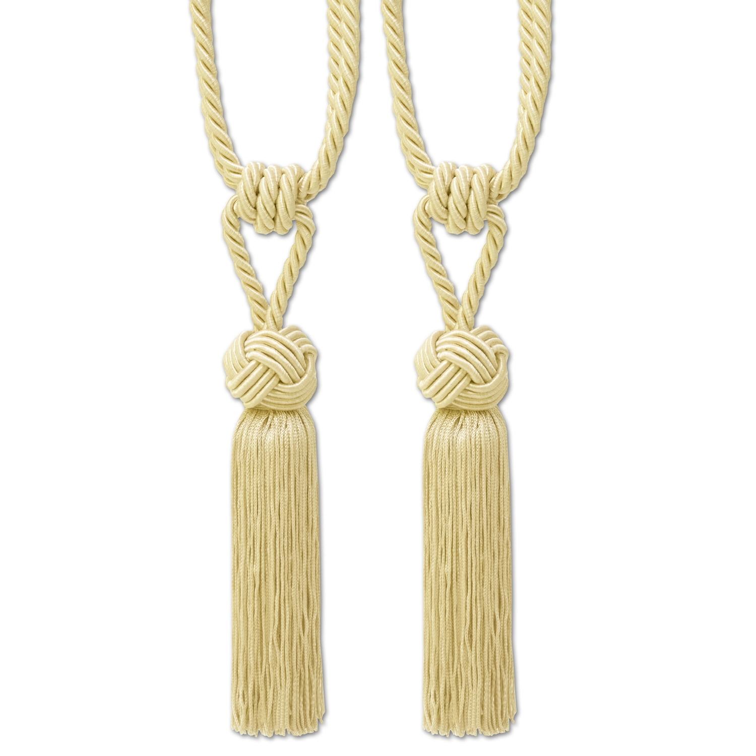 Decorative Braided Knot Rope Tassel Curtain Holdback Tieback 2 Pack