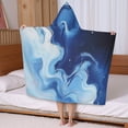 thumbnail image 5 of Blue Marble Flow Pattern Hooded Bath Towel，50"x30" for Ages 3 To 12 Kids, Quick Dry Lightweight Soft Microfiber Hood Beach Towel Cover Up for Kids, 5 of 7