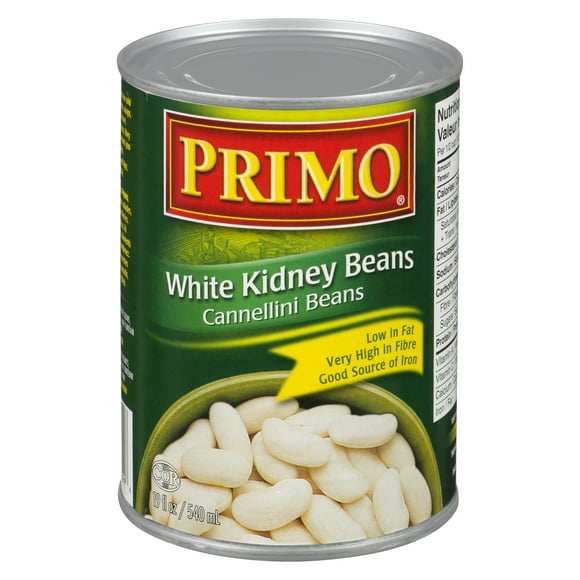 PRIMO WHITE KIDNEY BEANS, CANNED BEANS - WHITE KIDNEY BEANS- 540ml