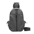thumbnail image 2 of Bolso de Pecho y Hombro de Nylon USB para Hombres, Mochila Cruzada de Viaje Impermeable con Múltiples Compartimentos, Correa Ajustable, 30x18.5x8cm, Negro, 2 of 5