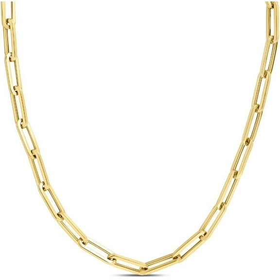 Floreo 14k Yellow Gold 8.5mm Lite Paperclip Link Chain Necklace 18 Inch