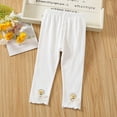 thumbnail image 1 of MeetoTime Infant Toddler Girls Cotton Ribbed Leggings Solid Color Skinny Ankle Length Pants for Kids, 1 of 2
